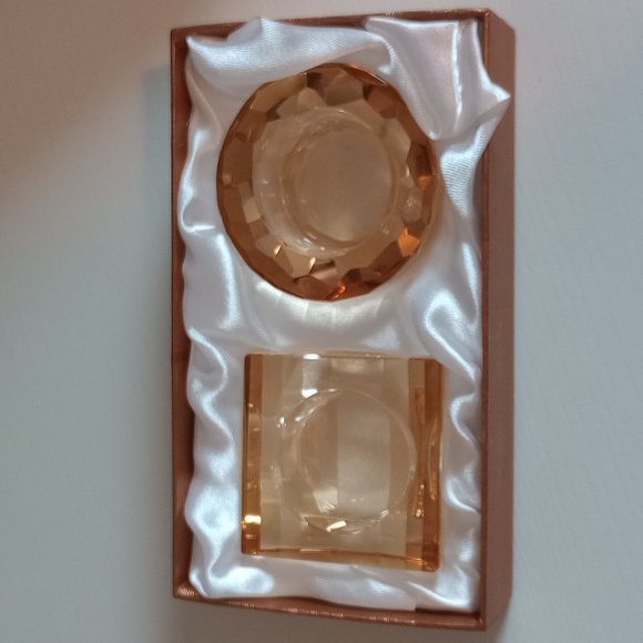 Amber Crystal Votive Candle Holder Set - Picture 6 of 8